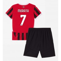 AC Milan Alvaro Morata #7 Fußballbekleidung Heimtrikot Kinder 2024-25 Kurzarm (+ kurze hosen)